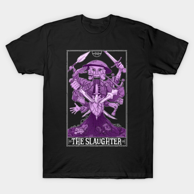 The Slaughter Tarotesque (dark) T-Shirt by Rusty Quill